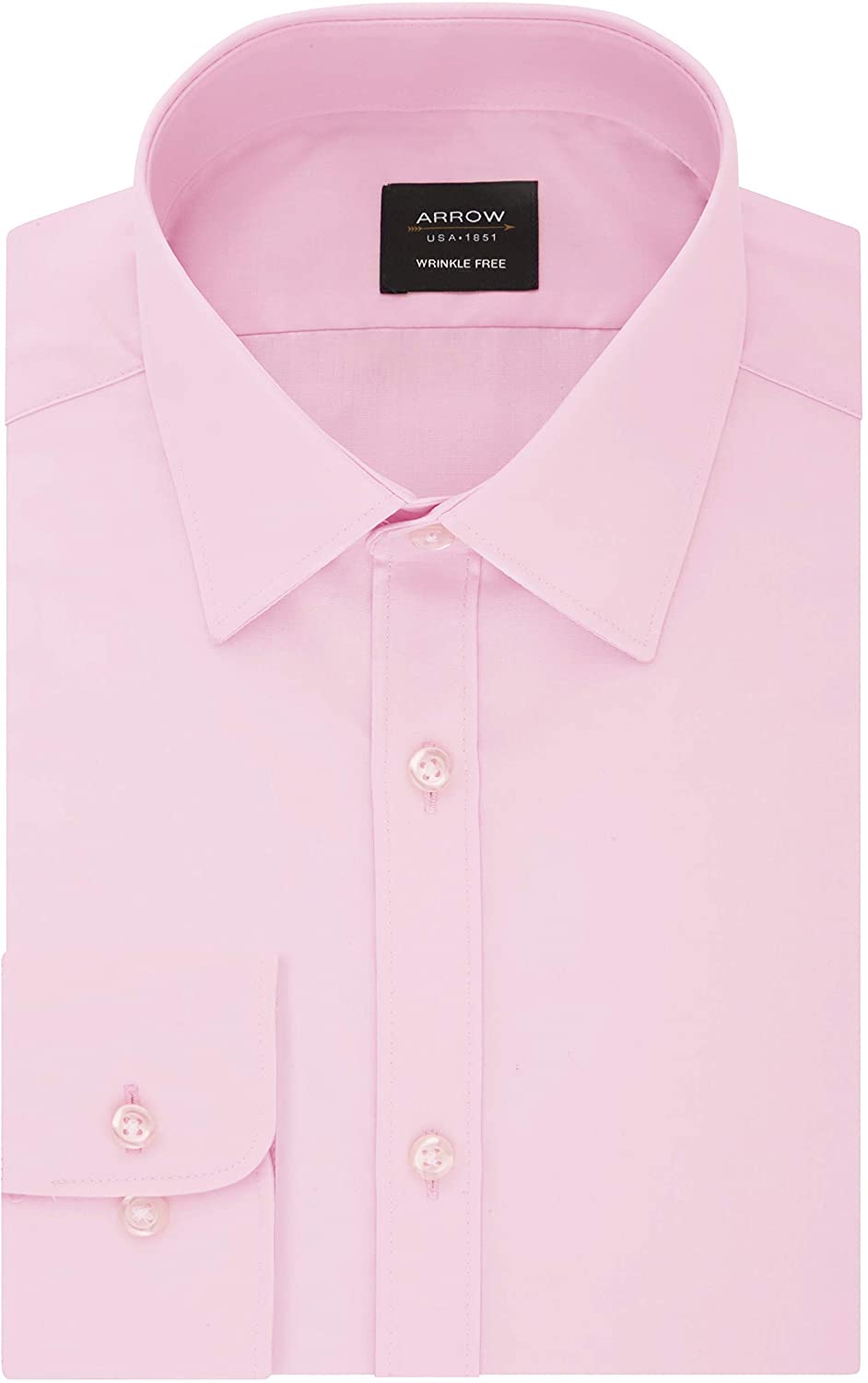 Arrow 1851 Men’s Dress Shirt Poplin (Available in Regular, Fitted, Slim ...