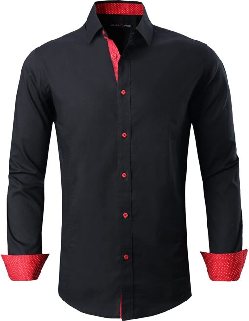 Alex Vando Mens Dress Shirts Regular Fit Long Sleeve Men Shirt
