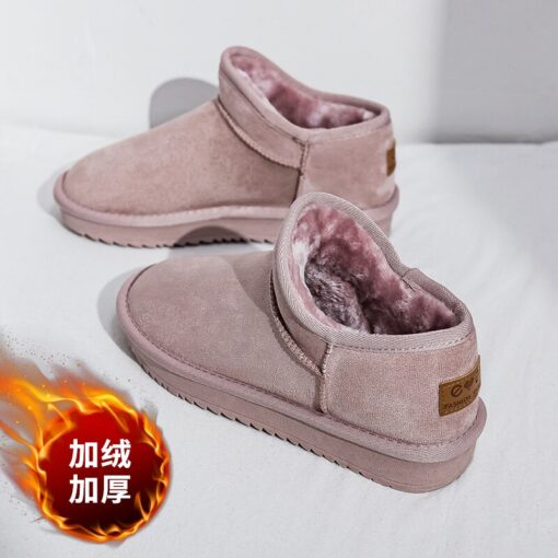 Winter 2020 New Women's Snow Boots Fashion Warm Suede Women's Flat Bottom Short Home Casual Shoes Size 35-40